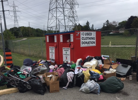 Burlington Heights - Dumping at Charity bins - 9-9-2020