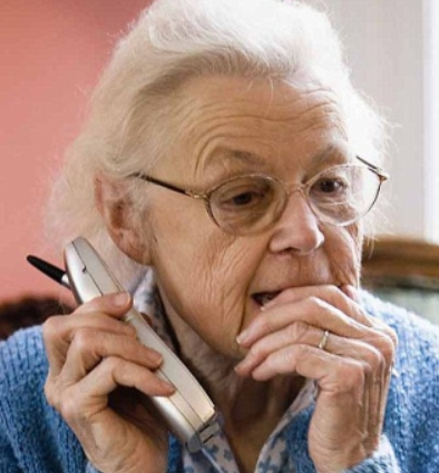Senior on telephone