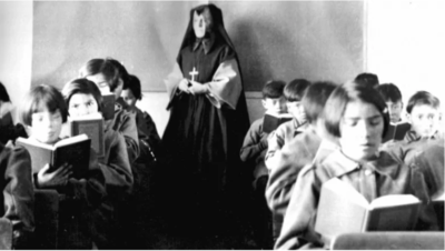 students with nun