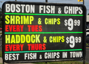 Boston Fish sign BIG